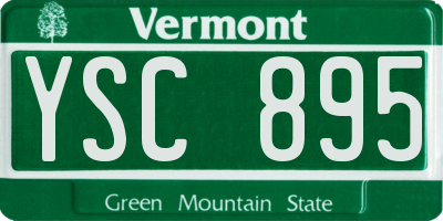 VT license plate YSC895