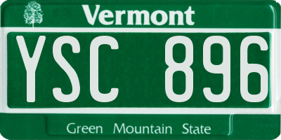 VT license plate YSC896