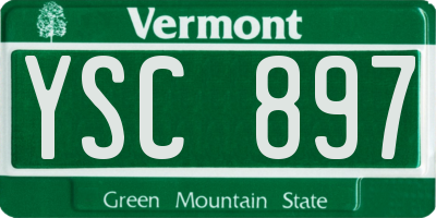 VT license plate YSC897