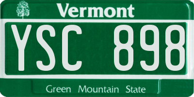 VT license plate YSC898