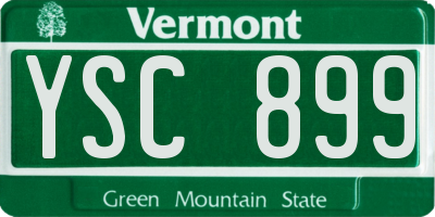 VT license plate YSC899
