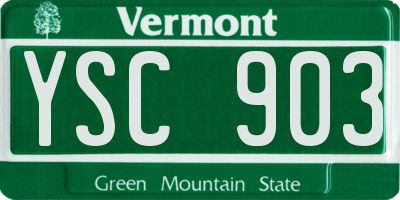 VT license plate YSC903