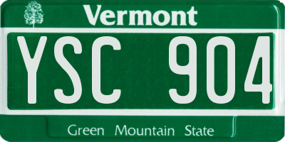VT license plate YSC904