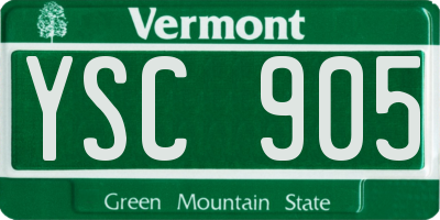 VT license plate YSC905