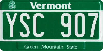 VT license plate YSC907