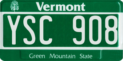 VT license plate YSC908