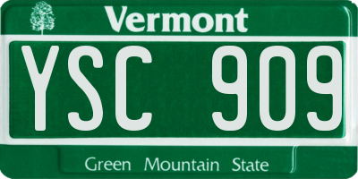 VT license plate YSC909