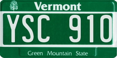VT license plate YSC910