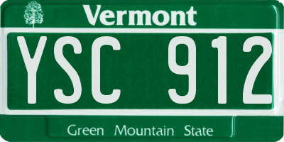 VT license plate YSC912