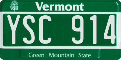 VT license plate YSC914