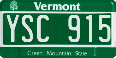 VT license plate YSC915