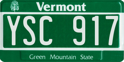 VT license plate YSC917