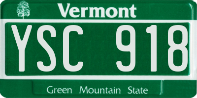 VT license plate YSC918
