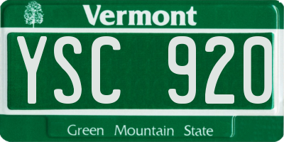 VT license plate YSC920