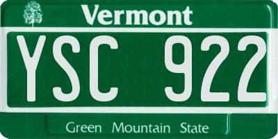 VT license plate YSC922