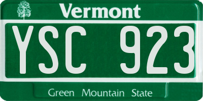 VT license plate YSC923