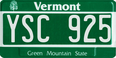 VT license plate YSC925