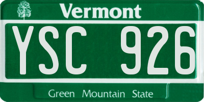 VT license plate YSC926
