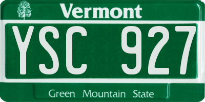 VT license plate YSC927