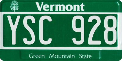 VT license plate YSC928