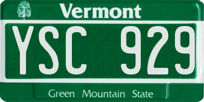 VT license plate YSC929