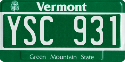 VT license plate YSC931