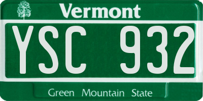 VT license plate YSC932