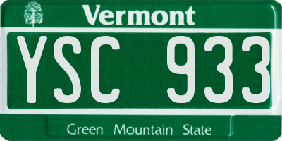 VT license plate YSC933