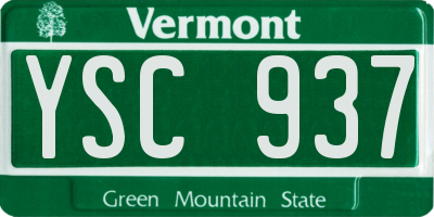 VT license plate YSC937