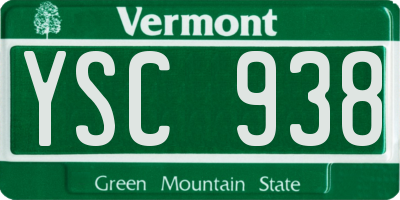 VT license plate YSC938