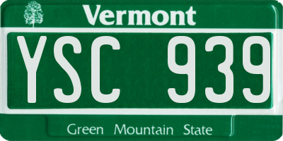 VT license plate YSC939