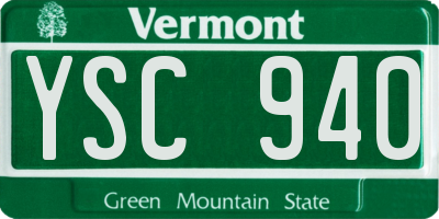 VT license plate YSC940