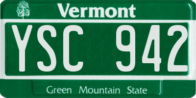 VT license plate YSC942