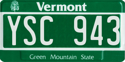 VT license plate YSC943