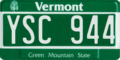VT license plate YSC944