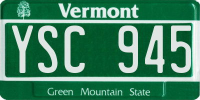 VT license plate YSC945
