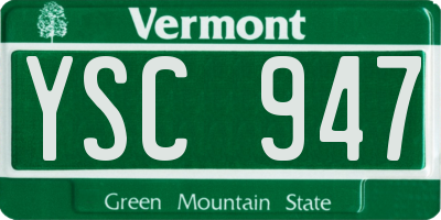 VT license plate YSC947