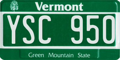 VT license plate YSC950