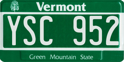 VT license plate YSC952