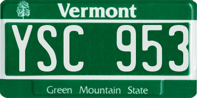 VT license plate YSC953