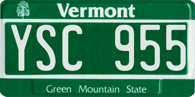 VT license plate YSC955