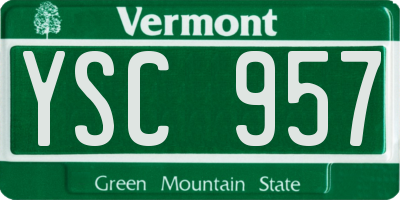 VT license plate YSC957