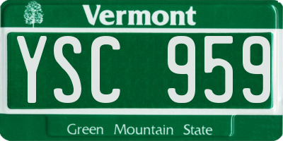 VT license plate YSC959