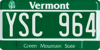 VT license plate YSC964