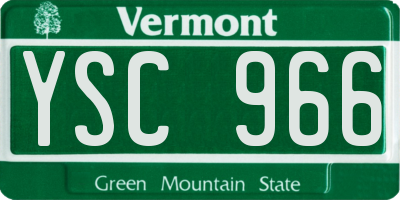 VT license plate YSC966