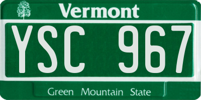 VT license plate YSC967