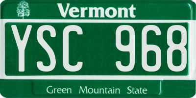 VT license plate YSC968