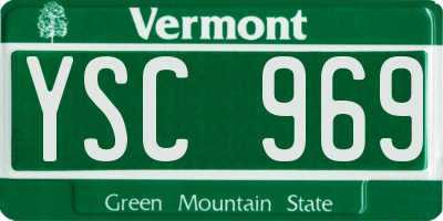 VT license plate YSC969
