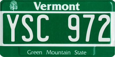 VT license plate YSC972