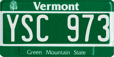 VT license plate YSC973